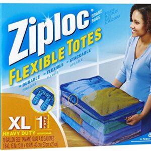 Ziploc XL Flex Flexible Tote with Handle, Large, Clear