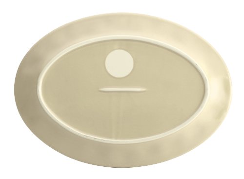 Rachael Ray Cucina Dinnerware 10-Inch x 14-Inch Stoneware Oval Platter, Almond Cream