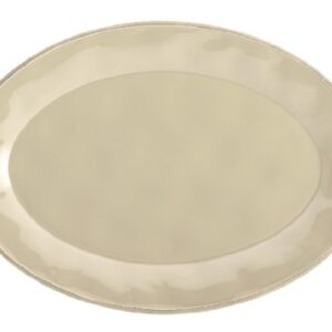 Rachael Ray Cucina Dinnerware 10-Inch x 14-Inch Stoneware Oval Platter, Almond Cream