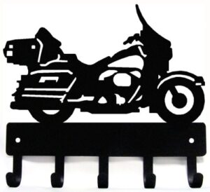 the metal peddler touring motorcycle motorbike #3 - key rack holder for wall - 9 inch wide - made in usa