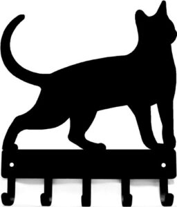 the metal peddler cat #17 key rack - small 6 inch wide - made in usa; wall mounted holder for home and office
