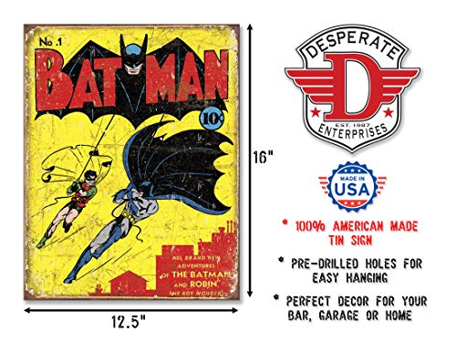 Desperate Enterprises Batman No 1 Cover Tin Sign, 12.5" W x 16" H