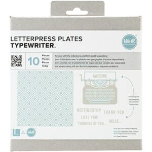 we r memory keepers 0633356037422 printing plate letter press-typewriter set (8 piece)
