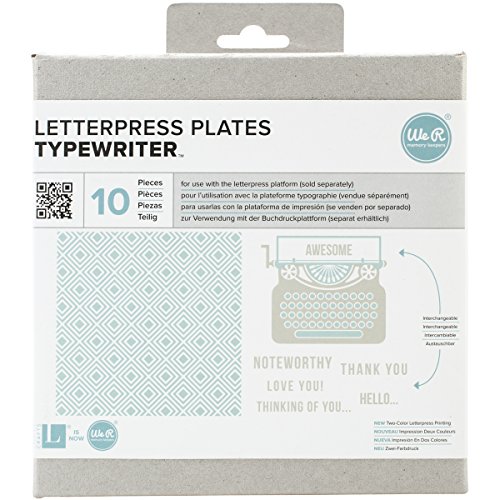 We R Memory Keepers 0633356037422 Printing Plate Letter Press-Typewriter Set (8 Piece)