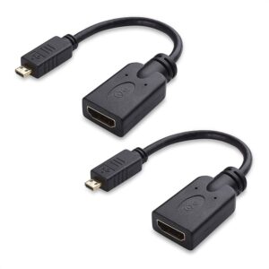 cable matters 2-pack micro hdmi to hdmi adapter (hdmi to micro hdmi adapter) 6 inches with 4k and hdr support for raspberry pi 4 and more