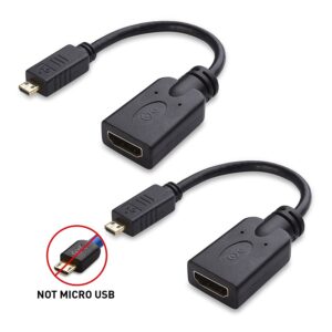 Cable Matters 2-Pack Micro HDMI to HDMI Adapter (HDMI to Micro HDMI Adapter) 6 Inches with 4K and HDR Support for Raspberry Pi 4 and More