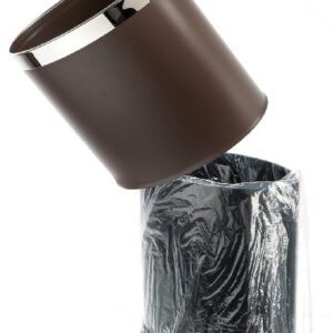 Brelso 'Invisi-Overlap' Open Top Stainless Steel Trash Can, Small Office Wastebasket, Modern Home Décor, Oval Shape