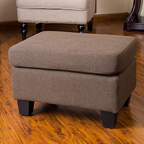 Christopher Knight Home Rosella Fabric Ottoman, Chocolate