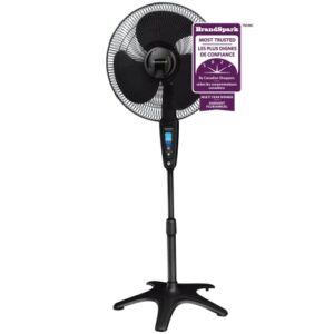 honeywell 5 speed 16" black oscillating pedestal fan with remote