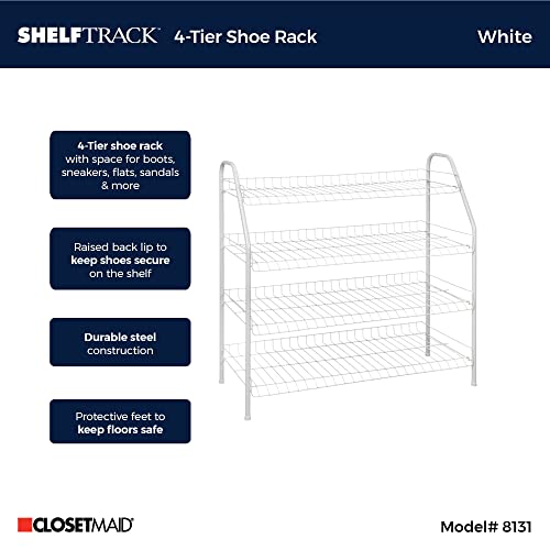 ClosetMaid 8131 4-Tier Freestanding Shoe Rack, White