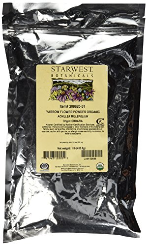 Organic Yarrow Flower Powder, 1 lb (453 g)