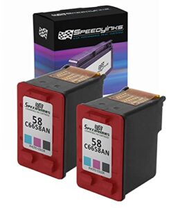 speedy inks remanufactured ink cartridge replacement for hp 58 (photo color, 2-pack)