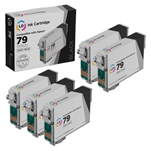 ld products remanufactured ink cartridge replacement for epson 79 t079120 high yield (black, 5-pack)