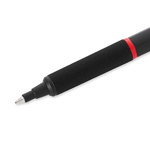 rOtring Rapid Pro Retractable Ballpoint Technical Drawing Pen, Medium Point, Blue Ink, Black Full-Metal Body