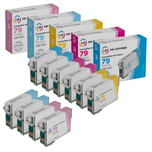 ld products remanufactured ink cartridge replacements for epson 79 high yield (2 cyan, 2 magenta, 2 yellow, 2 light cyan, 2 light magenta, 10-pack) for artisan 1430 and stylus photo 1407