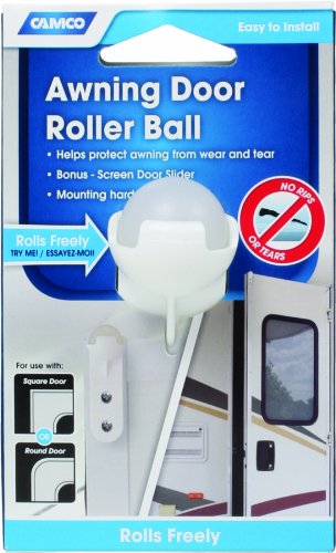 Camco 42005 Awning Roller Ball with Screen Door Slide, White