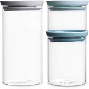 brabantia stackable glass food storage containers, set of 3