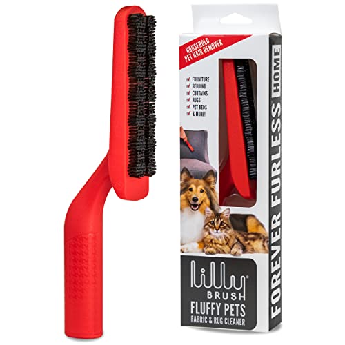 Lilly Brush - Fluffy Pets Brush pet hair remover for furniture, carpets, cat trees, bedding, curtains, couches and more! Brought to you by the pet hair experts at Lilly Brush, this product is ONLY for homes with LONG-HAIRED CATS & DOGS who shed SOFT, CLIN