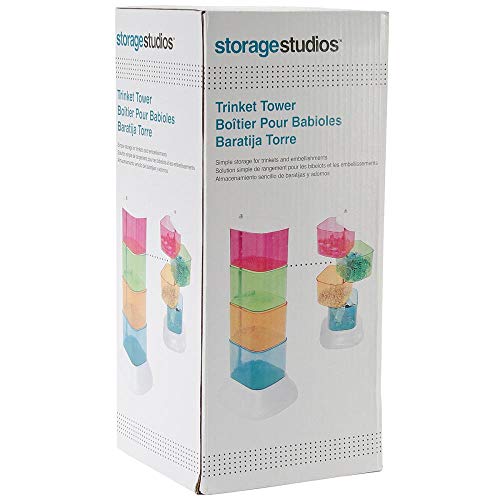 Storage Studios Trinket Tower, 4 Swivel Containers, 10.25 x 2.75 x 3.75 Inches, Multicolored, CH93395
