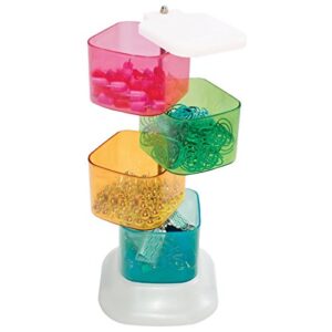 storage studios trinket tower, 4 swivel containers, 10.25 x 2.75 x 3.75 inches, multicolored, ch93395