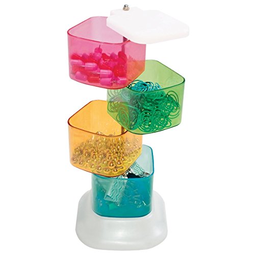 Storage Studios Trinket Tower, 4 Swivel Containers, 10.25 x 2.75 x 3.75 Inches, Multicolored, CH93395