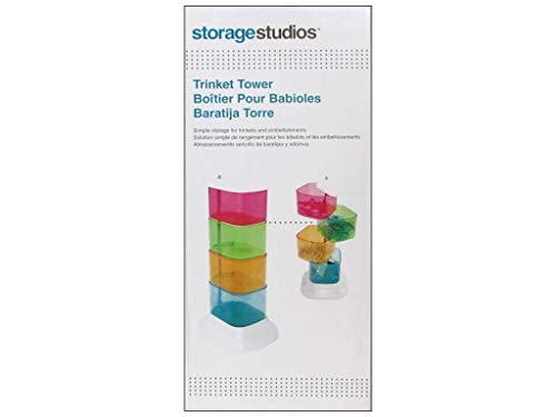 Storage Studios Trinket Tower, 4 Swivel Containers, 10.25 x 2.75 x 3.75 Inches, Multicolored, CH93395