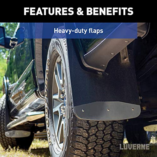 LUVERNE 250933 Rear 12-Inch x 23-Inch Textured Rubber Mud Guards, Select Dodge, Ram 1500, 2500, 3500