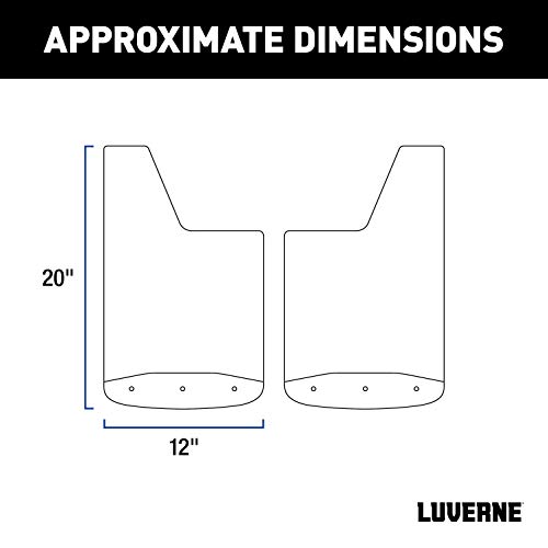 LUVERNE 251120 Front or Rear 12-Inch x 20-Inch Textured Rubber Mud Guards, Select Ford F-250, F-350, F-450, F-550 Super Duty,Black