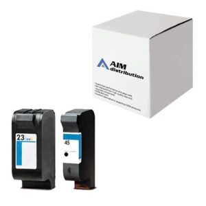 aim compatible replacement for hp no. 45/23 inkjet combo pack (black/color) (c8790fn)