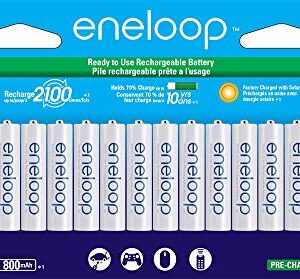 Panasonic BK-4MCCA12FA eneloop AAA 2100 Cycle Ni-MH Pre-Charged Rechargeable Batteries, 12-Battery Pack