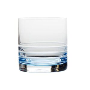 Mikasa Cal Ombre Double Old Fashioned Whiskey Glasses, 4 Count (Pack of 1), Blue