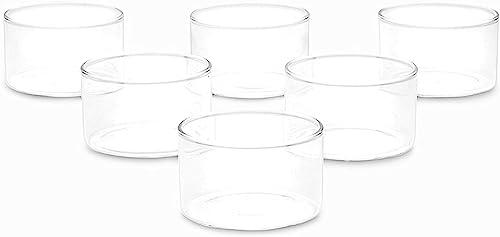 Borosil Small Glass Bowl for Dessert, 3.5 Oz, Set of 6, Mini Ramekins for Baking, Lightweight Borosilicate Glass, Clear Glass Bowls for Serving Dips & Sauce - Oven Safe, Microwave & Dishwasher Safe