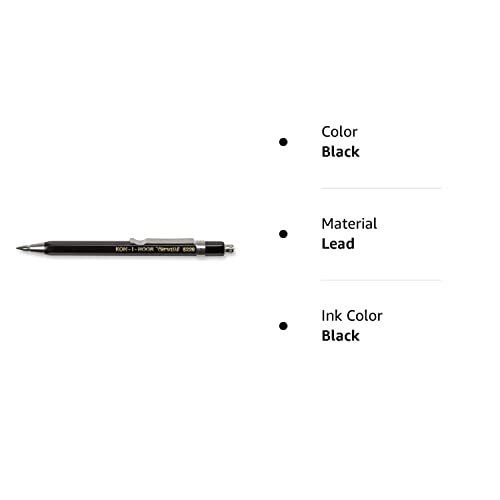 KOH-I-NOOR 2mm Diameter Short Mechanical Clutch Lead Holder Pencil - Black