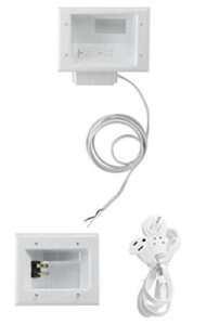 data comm electronics in wall cable management kit with duplex power outlet - behind wall tv wire kit low voltage in wall cord concealer for sleek tv setup - easy diy without electrician,white