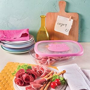 Snips Stackable Storage Cold Meat Saver, Clear with Pink Pig