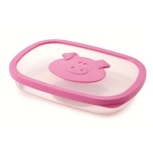 Snips Stackable Storage Cold Meat Saver, Clear with Pink Pig