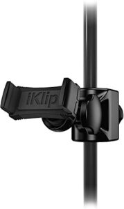 ik multimedia iklip xpand mini mic stand phone holder, compatible with iphone & android smartphones 3.5" to 6", with adjustable 360° swivel