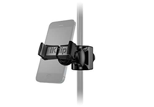 IK Multimedia iKlip Xpand Mini mic Stand Phone Holder, Compatible with iPhone & Android Smartphones 3.5" to 6", with Adjustable 360° Swivel