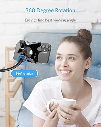 BESTEK BTIH600BK Gooseneck Phone Holder, Lazy Bracket 360° Swivel for iPhone and Other Smart Phones for Bedroom, Office, Bathroom, Kitchen, Black