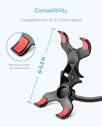 BESTEK BTIH600BK Gooseneck Phone Holder, Lazy Bracket 360° Swivel for iPhone and Other Smart Phones for Bedroom, Office, Bathroom, Kitchen, Black