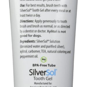 Silver Biotics - Tooth Gel - SilverSol Nano-Silver Infused Gel for All Natural Gum & Teeth Protection (Glacial Mint) 4oz.