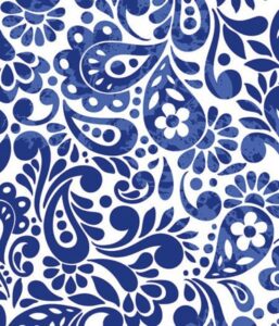 batik scroll royal blue gift wrapping roll 24" x 16' - all occasion gift wrap paper