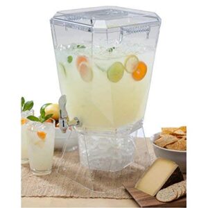 creativeware crown beverage dispenser with base and name clip, 3.5 gallon, clear