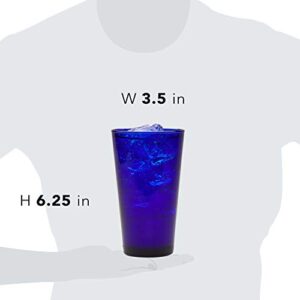 Libbey Cobalt Flare Tumbler Glasses, 17.25-ounce, Set of 8