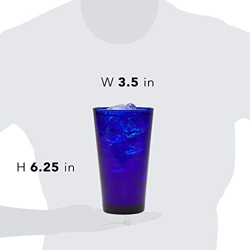 Libbey Cobalt Flare Tumbler Glasses, 17.25-ounce, Set of 8