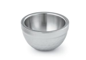 nucu artisan insulated, double-wall hammered stainless steel serving bowl, 14-ounce capacity