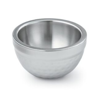 NUCU Artisan Insulated, Double-Wall Hammered Stainless Steel Serving Bowl, 14-Ounce Capacity