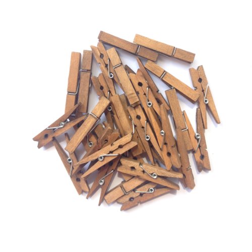 LWR CRAFTS Wooden Small Clothespins 1-7/8" 4.8cm 50 Pieces Per Pack (Jacobean)