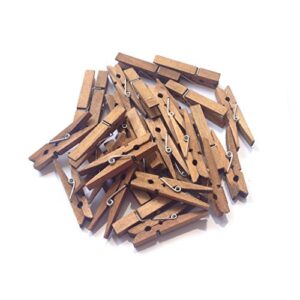 LWR CRAFTS Wooden Small Clothespins 1-7/8" 4.8cm 50 Pieces Per Pack (Jacobean)