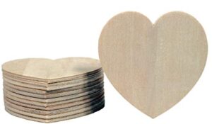 creative hobbies® unfinished wood heart cutout shapes, ready to paint or decorate, 3.5 inch wide | 12 pack